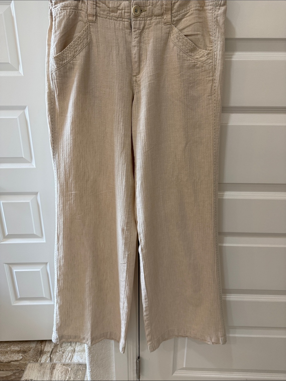 Pilcro and the Letterpress Anthropologie Wide Leg Linen Cotton Blend Pants